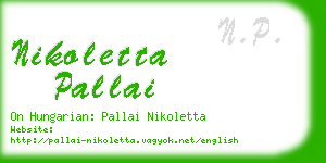 nikoletta pallai business card